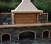 CODE 1: Double barbeque, with Chech firebrick - Set BBQ, bench, sink with coating, 170 x 85 cm, 80 x 85 cm, 80 x 85 cm