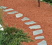 CODE 9: Corridor paved with mosaic garden taps from irregular plate