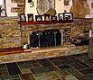 CODE 3: Floor pavement, with squared Karystou stone, fireplace coating with gonari, agonari and Karystou stone