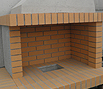CODE 7: Corner fireplace, semisided, entirely coated with Chech firebrick