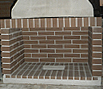 CODE 13: Middle fireplace, with separate back, Chech firebrick, brown and partial coating