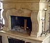 CODE 14: Traditional fireplace, coated with carved, stoned decorations