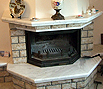 CODE 11: Three-side, iron casted fireplace, with sliding door