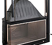 T90: Energy fireplace, two-sided, stripped, left, sliding door, black