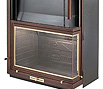T70: Energy fireplace, two-sided, right brick, sliding glass, bronze