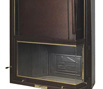 T80: Energy fireplace, two-sided, stripped, with sliding crystal door, bronze